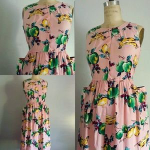 Vintage novelty print day dress